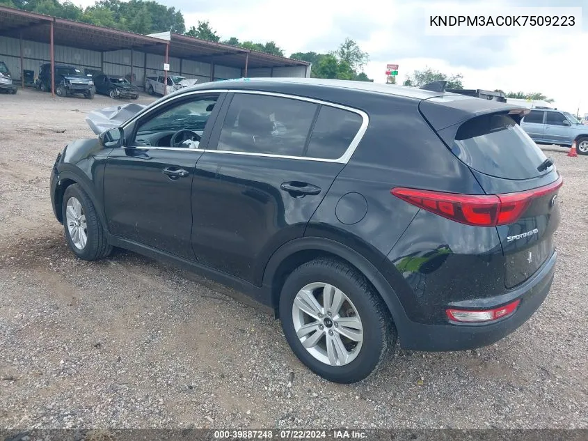 2019 Kia Sportage Lx VIN: KNDPM3AC0K7509223 Lot: 39887248