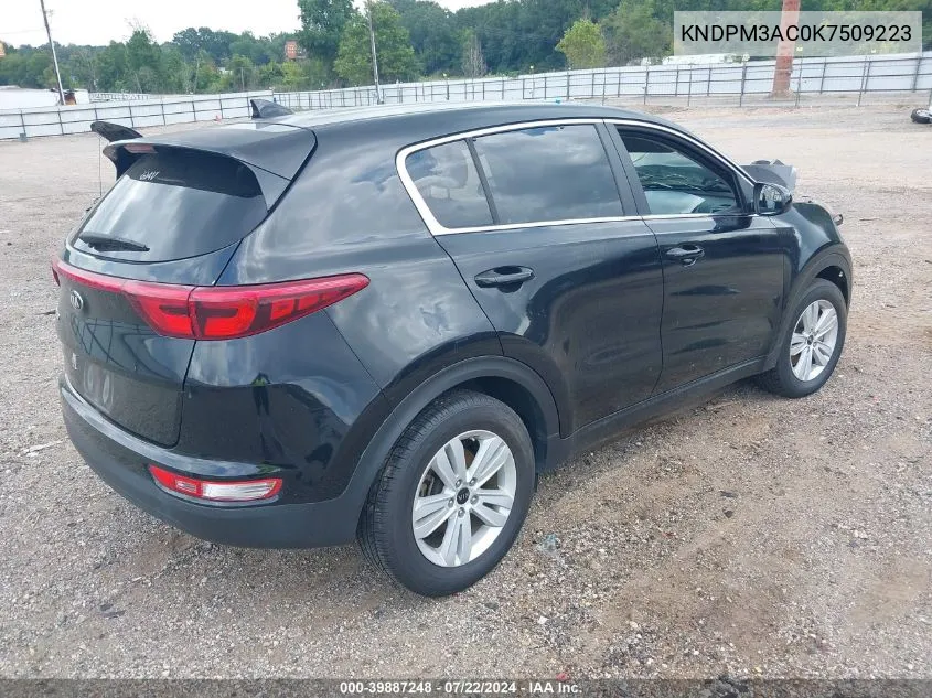 2019 Kia Sportage Lx VIN: KNDPM3AC0K7509223 Lot: 39887248