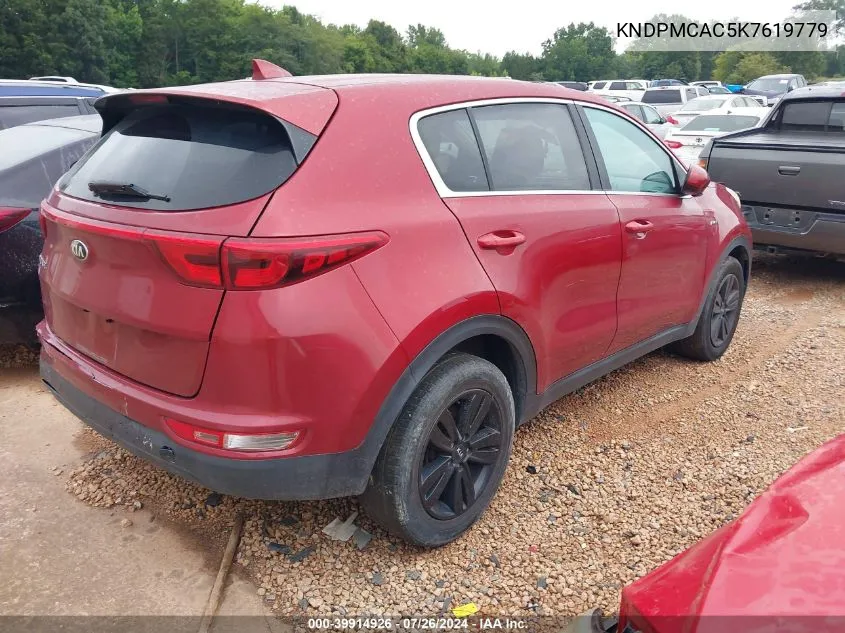 2019 Kia Sportage Lx VIN: KNDPMCAC5K7619779 Lot: 39914926