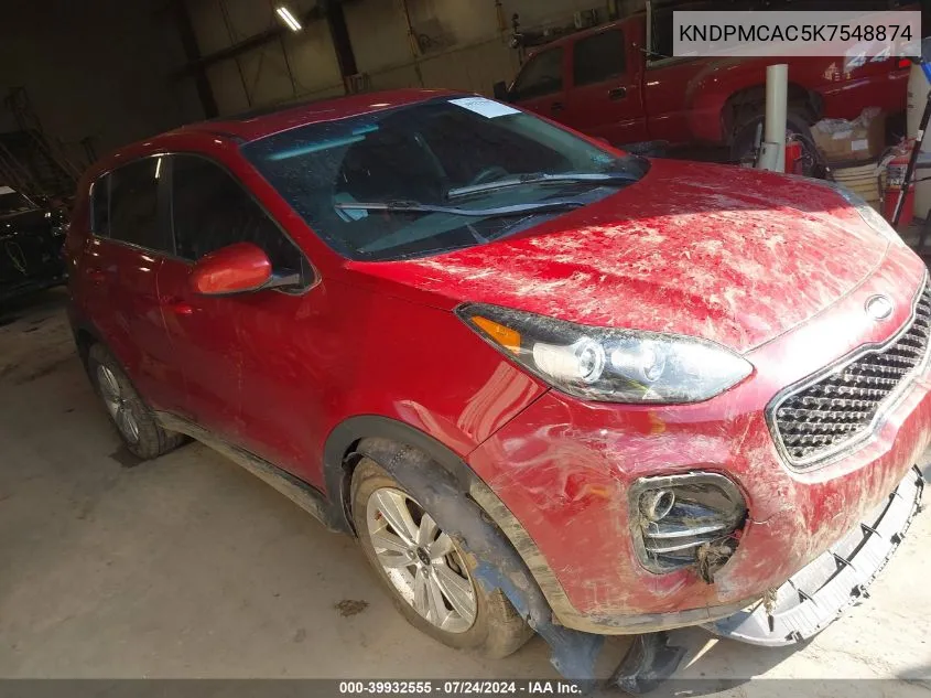 KNDPMCAC5K7548874 2019 Kia Sportage Lx