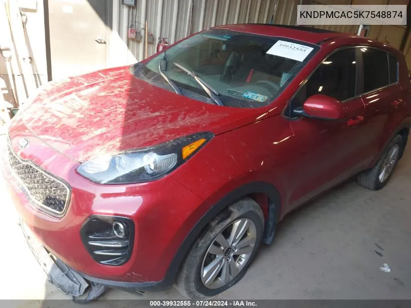 KNDPMCAC5K7548874 2019 Kia Sportage Lx