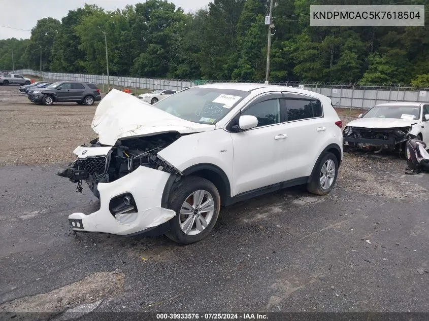 2019 Kia Sportage Lx VIN: KNDPMCAC5K7618504 Lot: 39933576