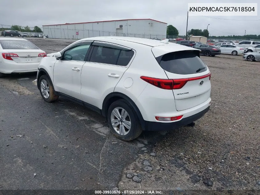 KNDPMCAC5K7618504 2019 Kia Sportage Lx