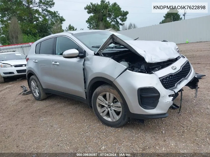 2019 Kia Sportage Lx VIN: KNDPM3AC6K7622898 Lot: 39936087