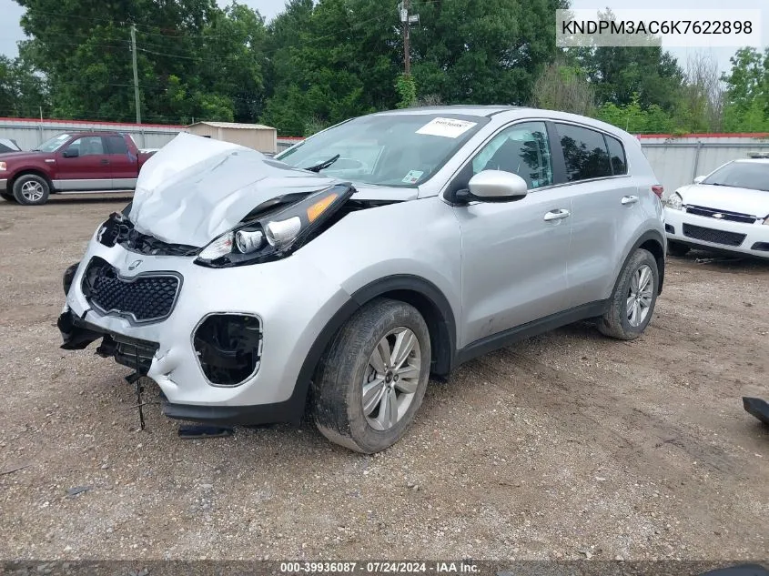 2019 Kia Sportage Lx VIN: KNDPM3AC6K7622898 Lot: 39936087