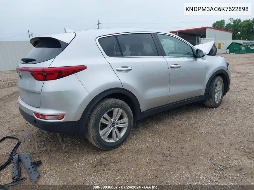 2019 Kia Sportage Lx VIN: KNDPM3AC6K7622898 Lot: 39936087