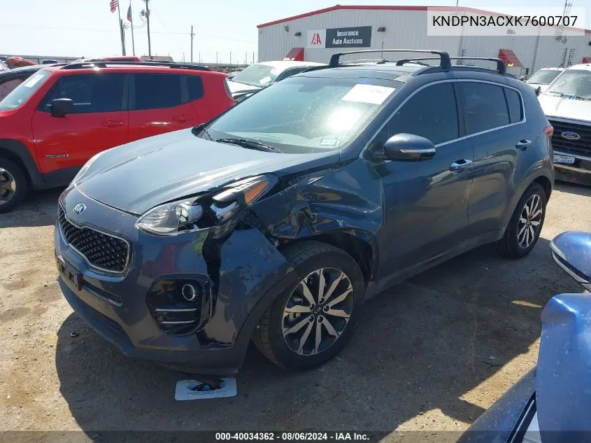 KNDPN3ACXK7600707 2019 Kia Sportage Ex