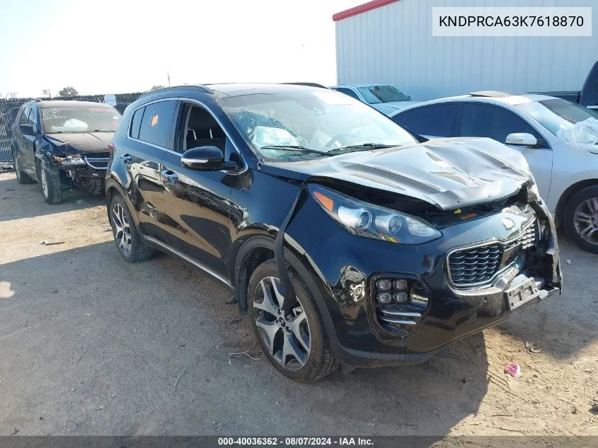 2019 Kia Sportage Sx Turbo VIN: KNDPRCA63K7618870 Lot: 40036362