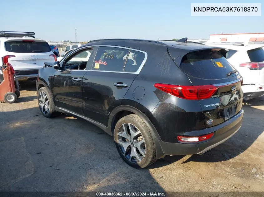 KNDPRCA63K7618870 2019 Kia Sportage Sx Turbo