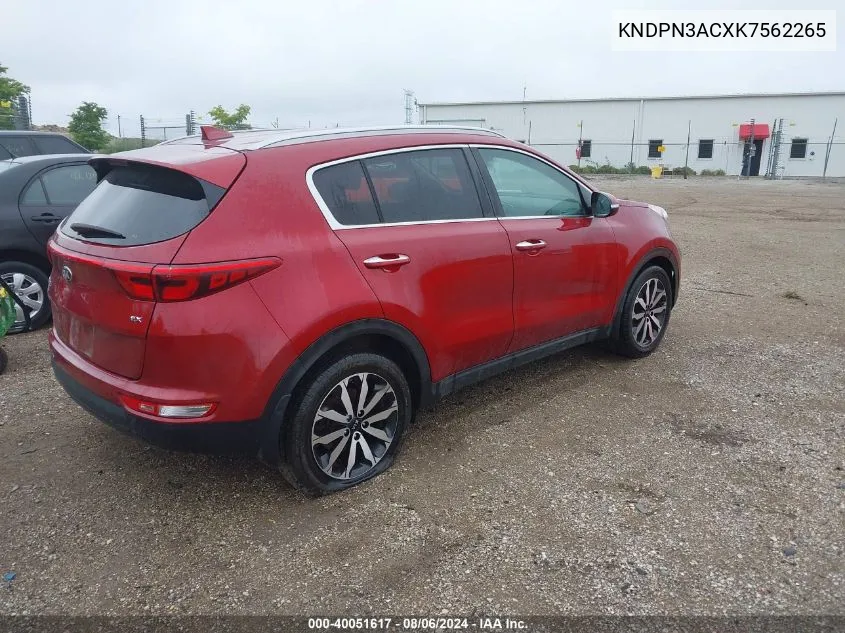 KNDPN3ACXK7562265 2019 Kia Sportage Ex