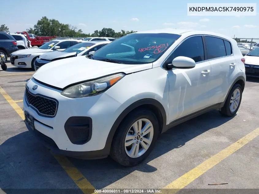 2019 Kia Sportage Lx VIN: KNDPM3AC5K7490975 Lot: 40056011