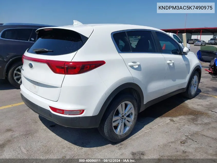 2019 Kia Sportage Lx VIN: KNDPM3AC5K7490975 Lot: 40056011