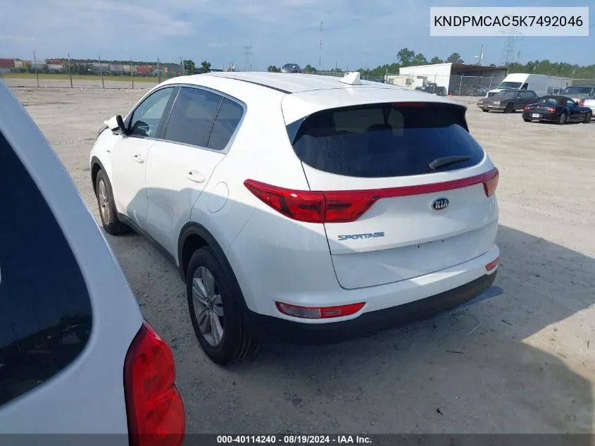 KNDPMCAC5K7492046 2019 Kia Sportage Lx