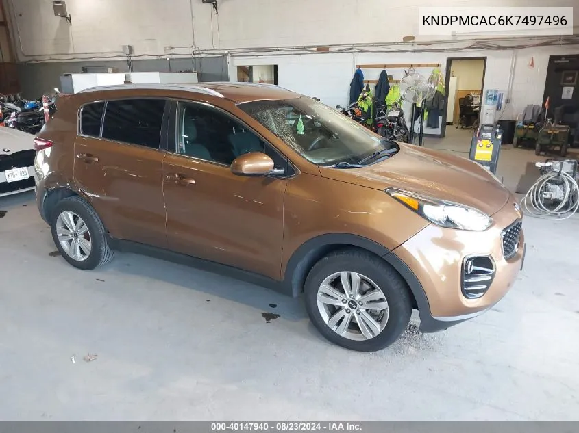 2019 Kia Sportage Lx VIN: KNDPMCAC6K7497496 Lot: 40147940