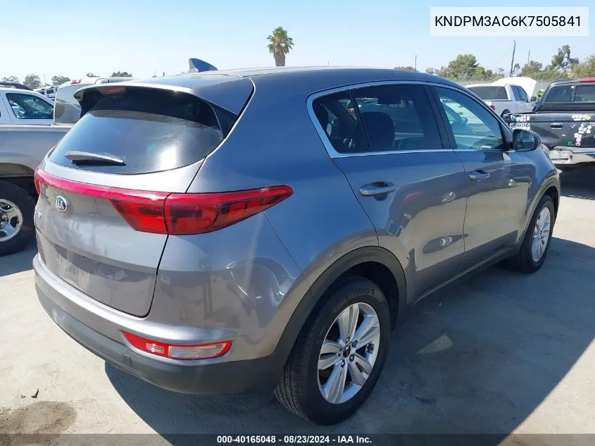 KNDPM3AC6K7505841 2019 Kia Sportage Lx