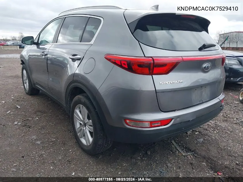 2019 Kia Sportage Lx VIN: KNDPMCAC0K7529410 Lot: 40177151