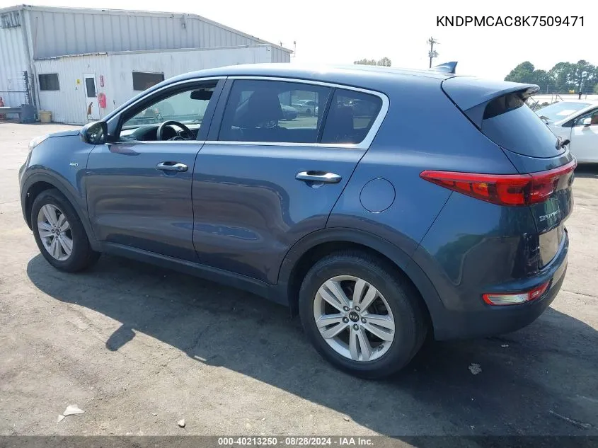 2019 Kia Sportage Lx VIN: KNDPMCAC8K7509471 Lot: 40213250