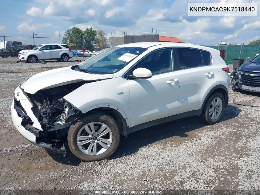 2019 Kia Sportage Lx VIN: KNDPMCAC9K7518440 Lot: 40238108