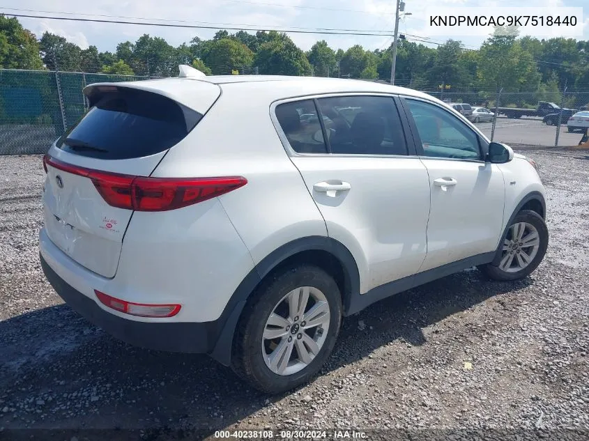 2019 Kia Sportage Lx VIN: KNDPMCAC9K7518440 Lot: 40238108