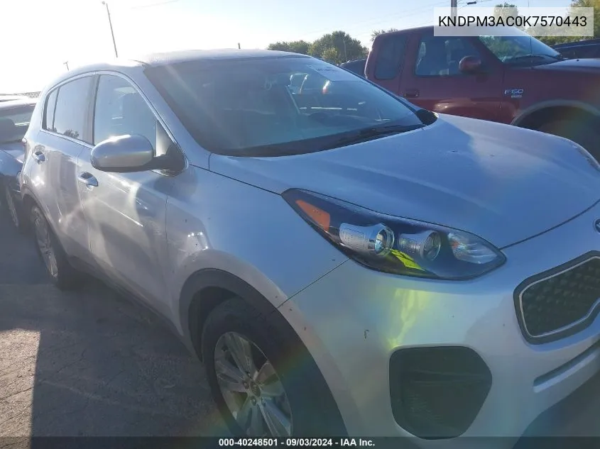 2019 Kia Sportage Lx VIN: KNDPM3AC0K7570443 Lot: 40248501