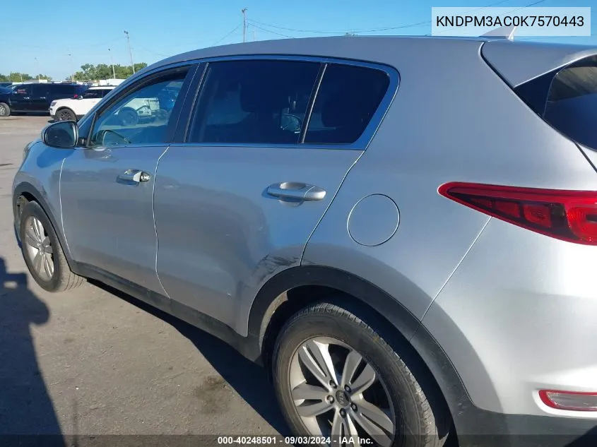 KNDPM3AC0K7570443 2019 Kia Sportage Lx