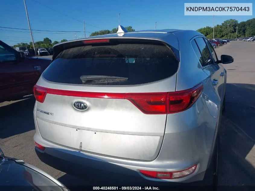 KNDPM3AC0K7570443 2019 Kia Sportage Lx