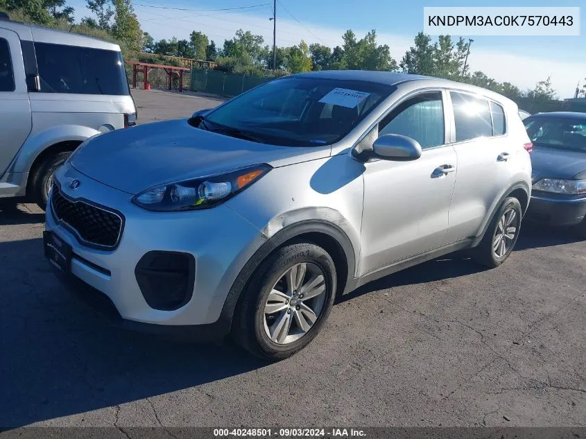 KNDPM3AC0K7570443 2019 Kia Sportage Lx