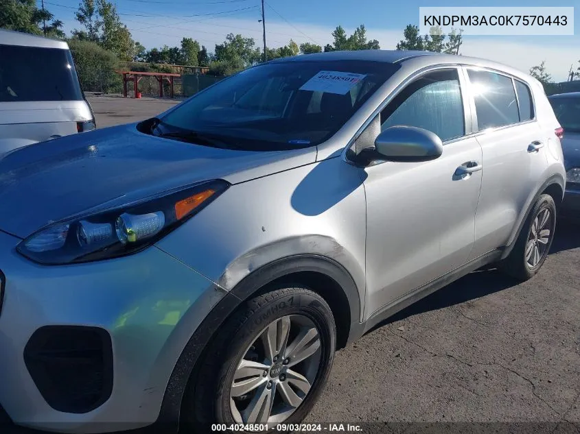 KNDPM3AC0K7570443 2019 Kia Sportage Lx