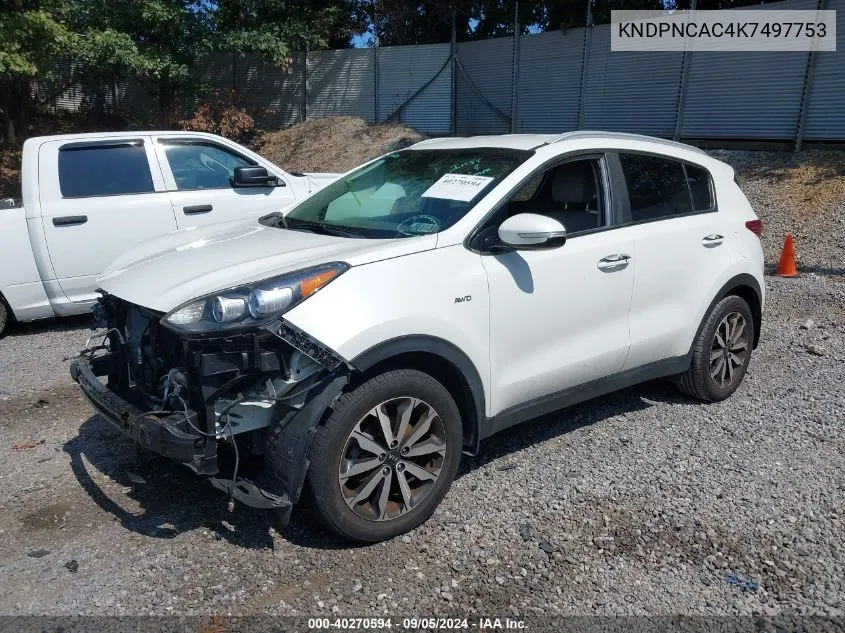 KNDPNCAC4K7497753 2019 Kia Sportage Ex