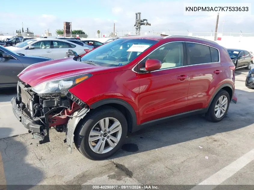 2019 Kia Sportage Lx VIN: KNDPM3AC7K7533633 Lot: 40298807