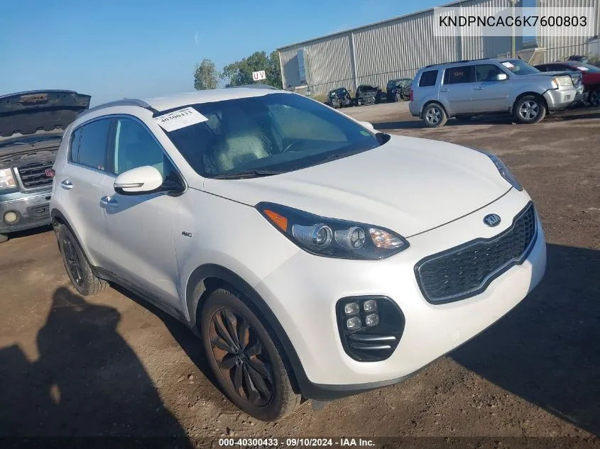 KNDPNCAC6K7600803 2019 Kia Sportage Ex