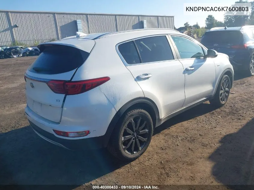 KNDPNCAC6K7600803 2019 Kia Sportage Ex