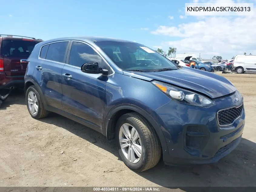 2019 Kia Sportage Lx VIN: KNDPM3AC5K7626313 Lot: 40334511