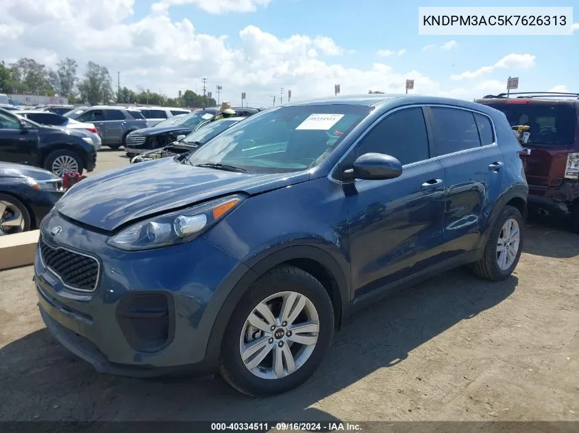 2019 Kia Sportage Lx VIN: KNDPM3AC5K7626313 Lot: 40334511