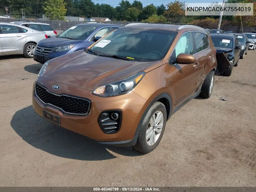 2019 Kia Sportage Lx VIN: KNDPMCAC6K7554019 Lot: 40340799