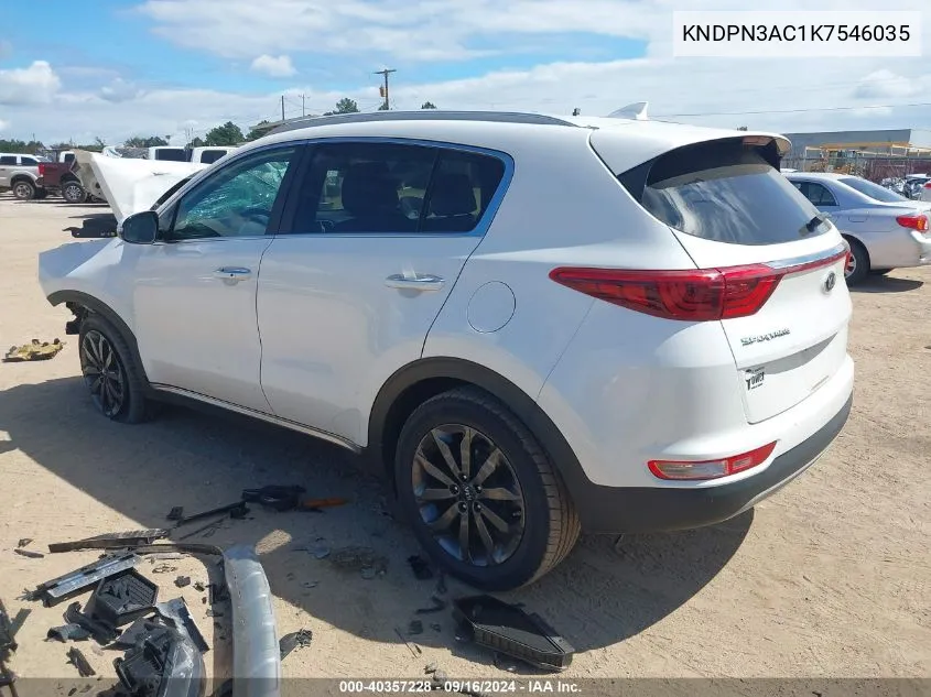 2019 Kia Sportage Ex VIN: KNDPN3AC1K7546035 Lot: 40357228