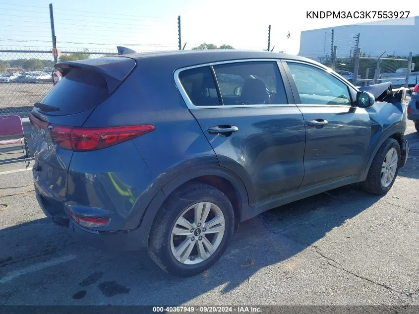 2019 Kia Sportage Lx VIN: KNDPM3AC3K7553927 Lot: 40367949