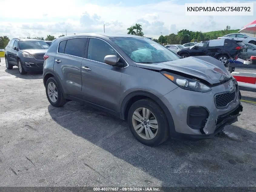 KNDPM3AC3K7548792 2019 Kia Sportage Lx