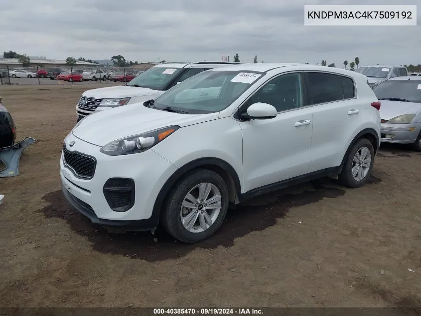 KNDPM3AC4K7509192 2019 Kia Sportage Lx