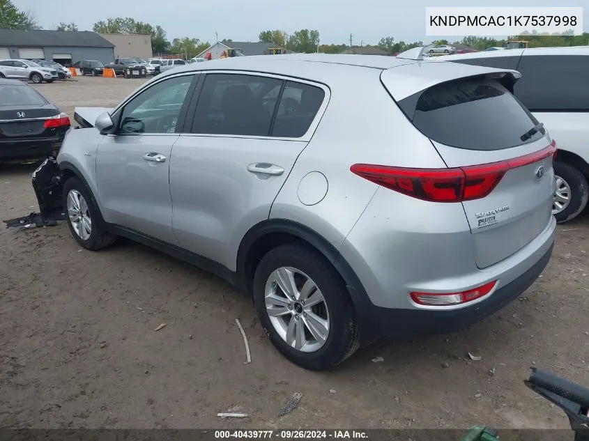 2019 Kia Sportage Lx VIN: KNDPMCAC1K7537998 Lot: 40439777