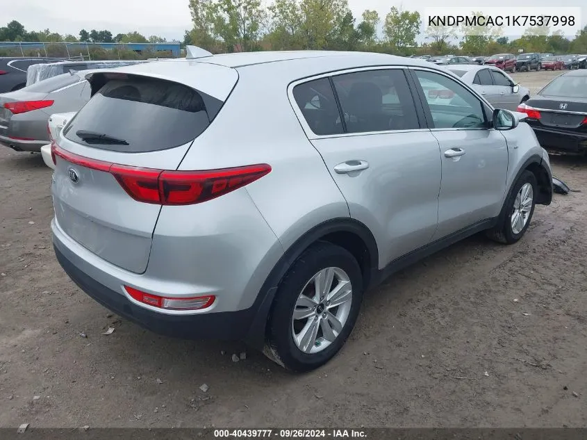 2019 Kia Sportage Lx VIN: KNDPMCAC1K7537998 Lot: 40439777