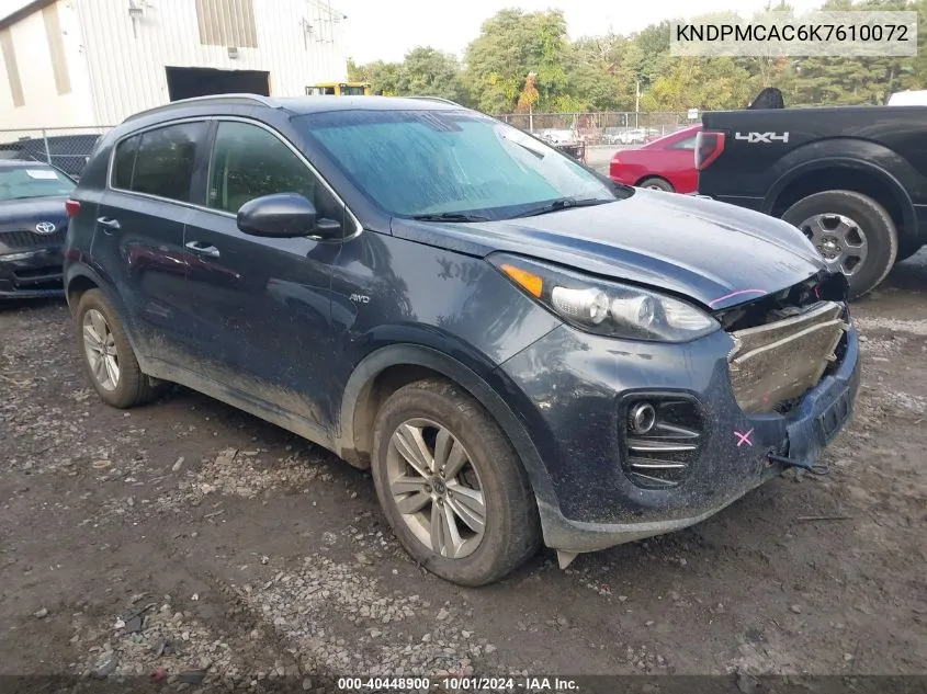 2019 Kia Sportage Lx VIN: KNDPMCAC6K7610072 Lot: 40448900