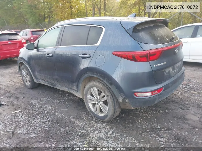 2019 Kia Sportage Lx VIN: KNDPMCAC6K7610072 Lot: 40448900