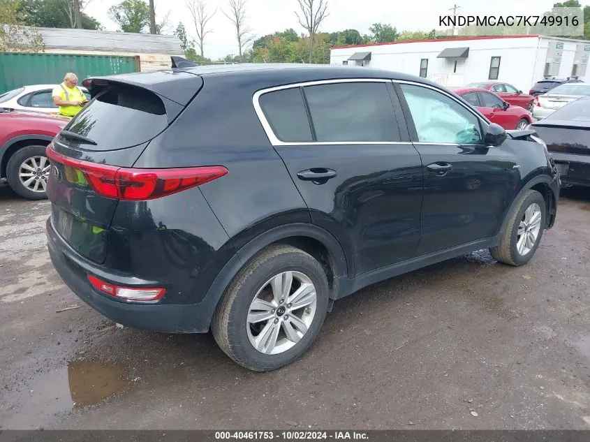 2019 Kia Sportage Lx VIN: KNDPMCAC7K749916 Lot: 40461753