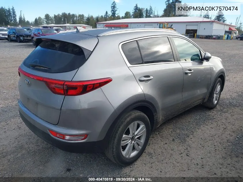 2019 Kia Sportage Lx VIN: KNDPM3AC0K7570474 Lot: 40470819