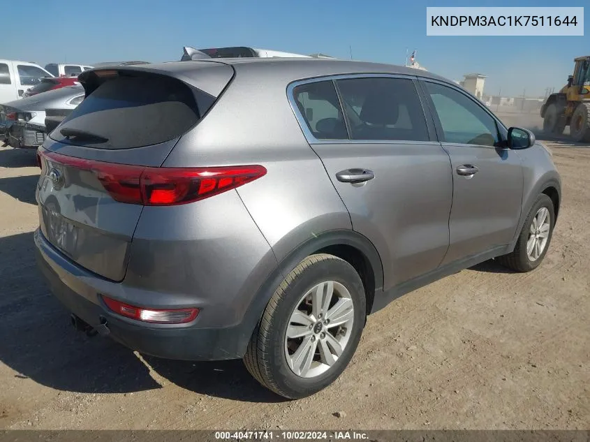 2019 Kia Sportage Lx VIN: KNDPM3AC1K7511644 Lot: 40471741