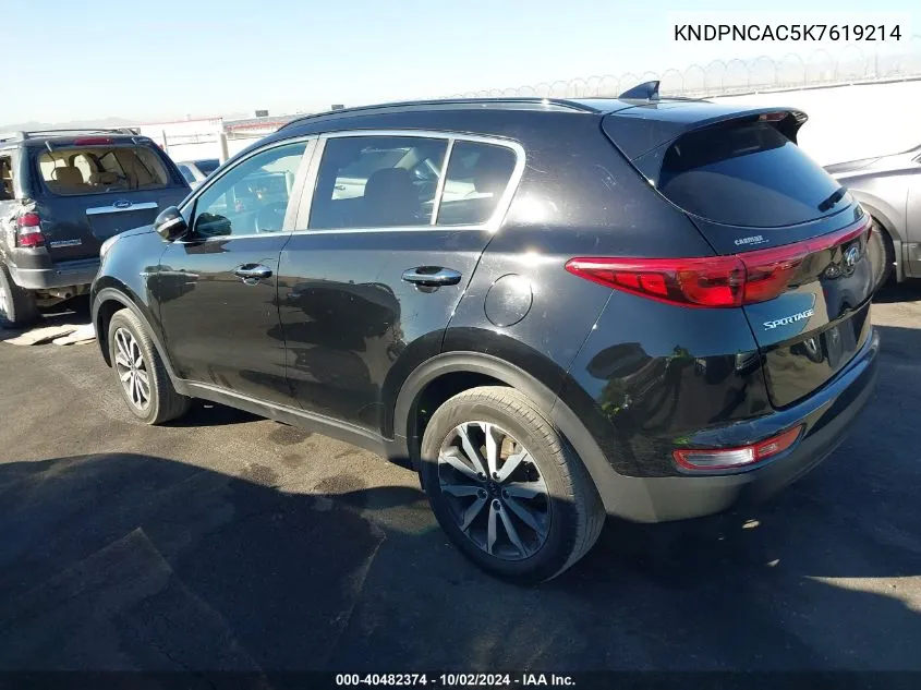 2019 Kia Sportage Ex VIN: KNDPNCAC5K7619214 Lot: 40482374