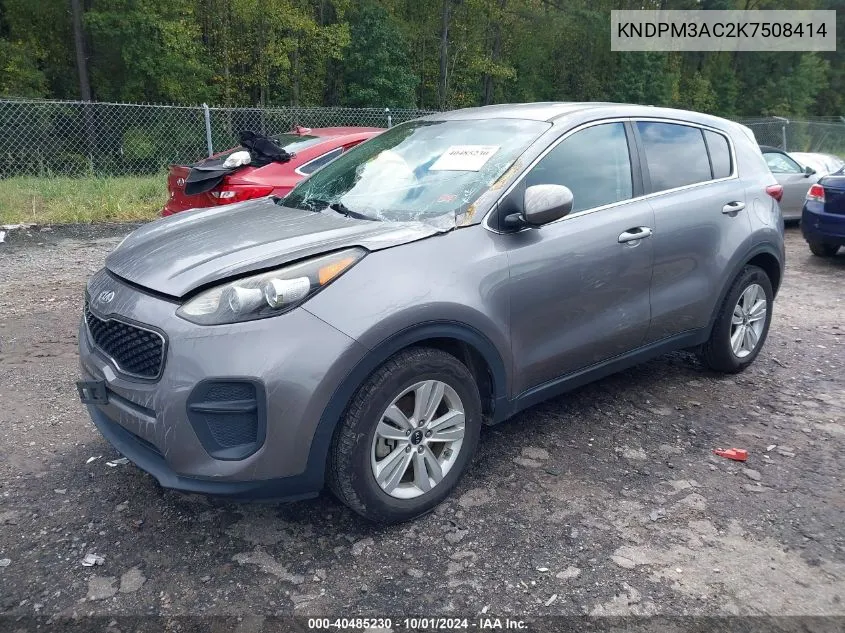 2019 Kia Sportage Lx VIN: KNDPM3AC2K7508414 Lot: 40485230