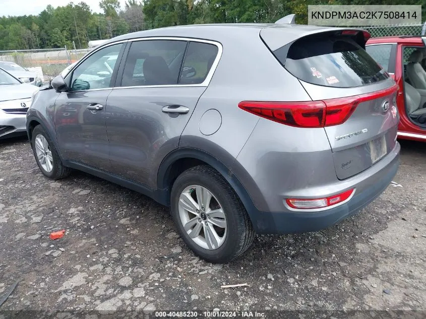 2019 Kia Sportage Lx VIN: KNDPM3AC2K7508414 Lot: 40485230