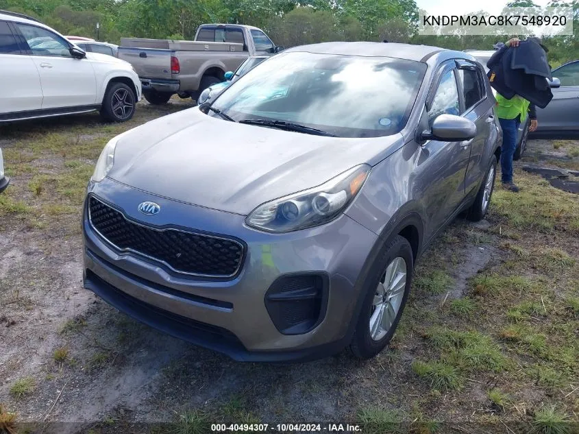 2019 Kia Sportage Lx VIN: KNDPM3AC8K7548920 Lot: 40494307